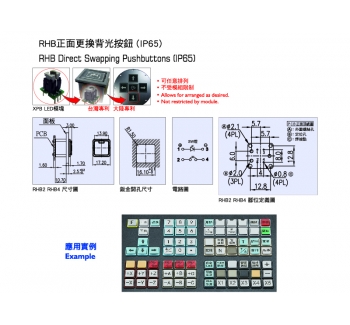 RHB正面更换背光按钮（IP65）